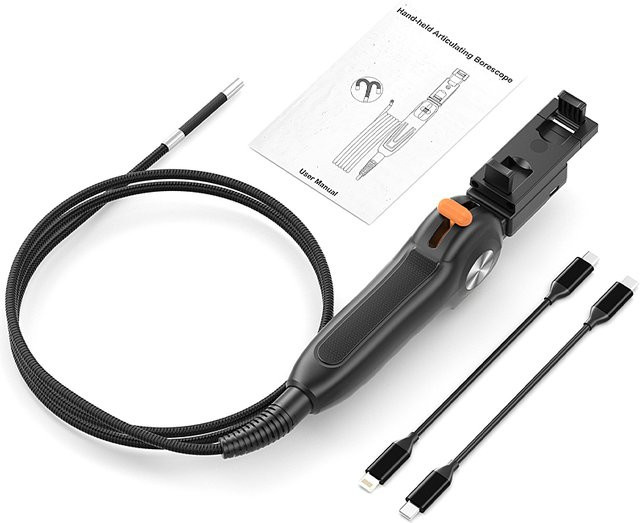BUMBORN 2-Wege Artikulations-Endoskop Kamera mit 1080P HD Handsteuerung für industrielle Inspektionen in Autos und Rohren, Schwarz, 6,2 mm oder 8,5 mm - Bild 1