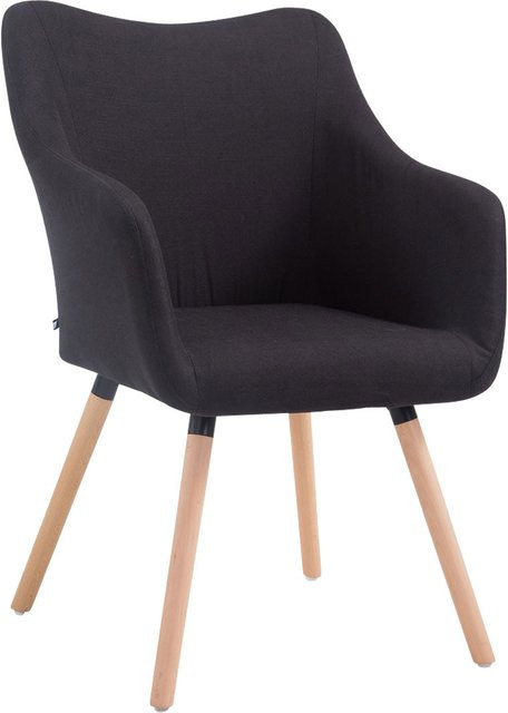 TPFLiving Besucherstuhl Coyo Two mit Stoffbezug und Buchenholzgestell in Schwarz, B/T/H: 62,5 x 61,0 x 90,0 cm - Bild 1