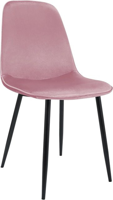 DELUKE Esszimmerstuhl RAZON in Rosa mit Samtbezug, B/T/H: 45 x 54 x 88 cm - Bild 1