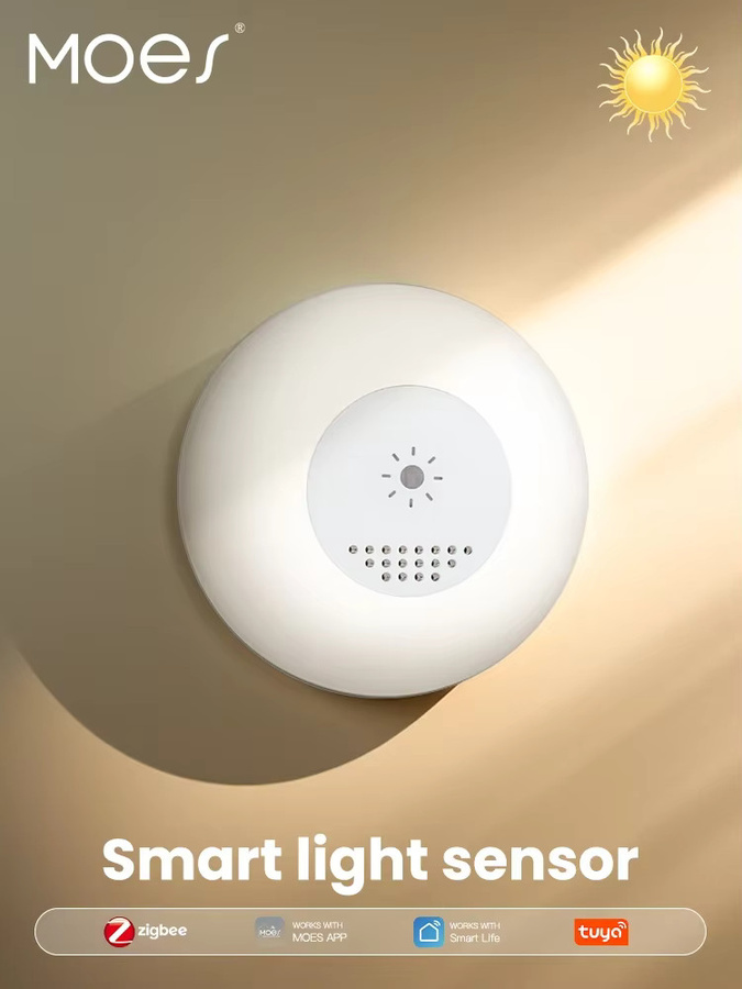 MOES Tuya Zigbee Smart Lichtsensor zur Beleuchtungsstärke-Erkennung in Weiß - Bild 6