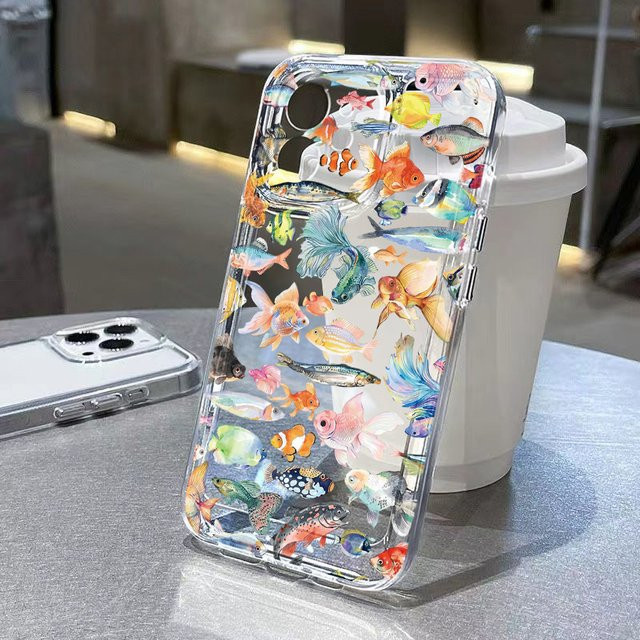 Transparente Handyhülle mit buntem Fisch-Design für Samsung Galaxy S26 S25 S24 S23 S22 Ultra FE A57 A56 A37 A17 A26 A55 A36 A35 A07 Cover - Bild 1