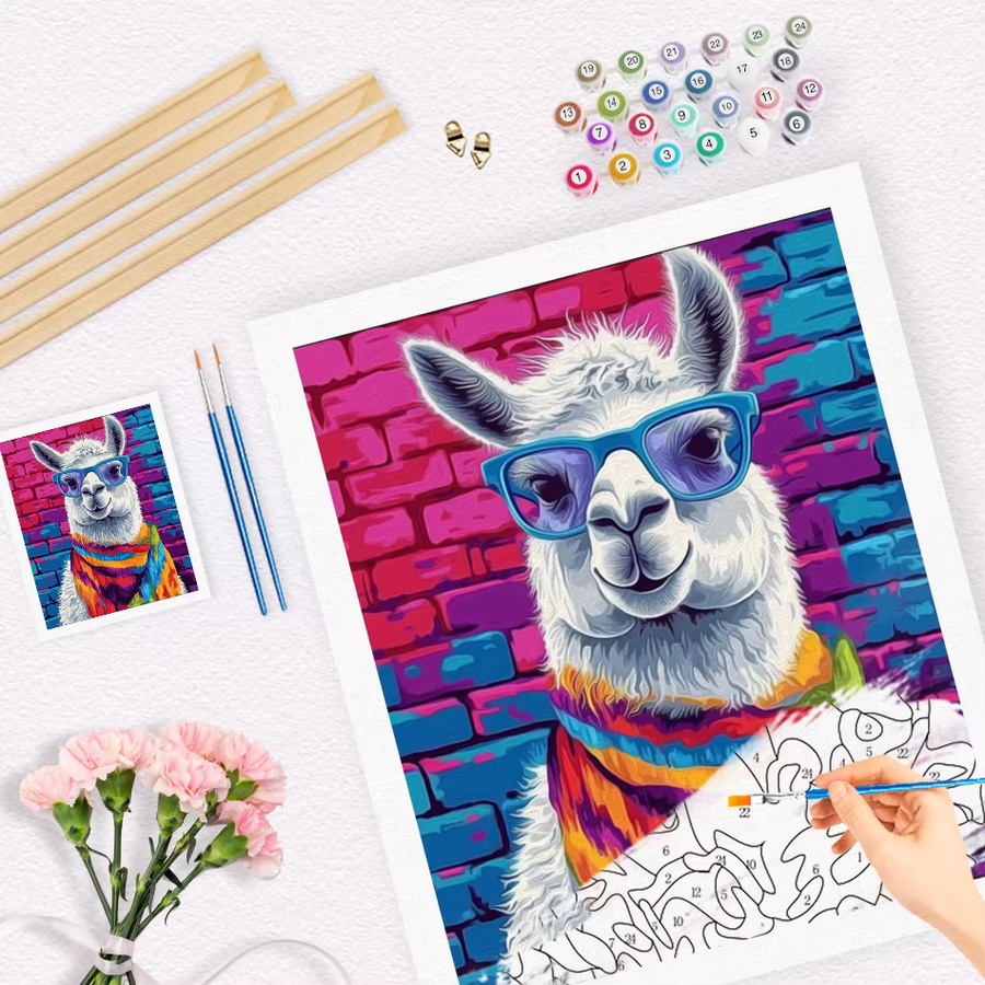 RUOPOTY Malen nach Zahlen DIY-Set mit Tiermotiv auf Leinwand in Mehrfarbig - Bild 1