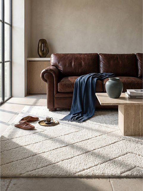 Pflegeleichter Shaggy-Teppich Kadima Design in Creme, B/T: 160 x 230 cm - Bild 1