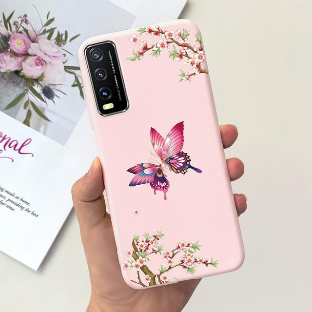 Stoßfeste Handyhülle aus weichem mattem Flüssigsilikon für Vivo V2027, Y11s, Y12s, Y20i und Y20 in Pink - Bild 1