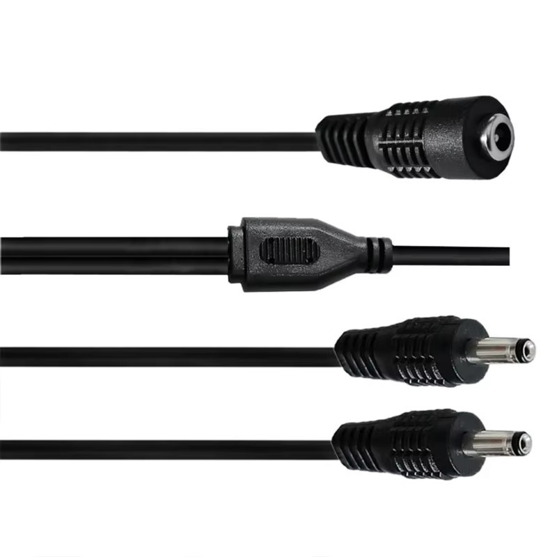 BSN DC Splitter Kabel 1 Buchse auf 2 Stecker, 3,5mm x 1,35mm Stromverlängerungsadapter für CCTV-Kameras und LED-Licht, Schwarz - Bild 5