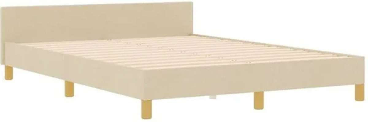 Polsterbett vidaXL mit Kopfteil in Beige, B/T/H: 140 x 200 cm - Bild 1
