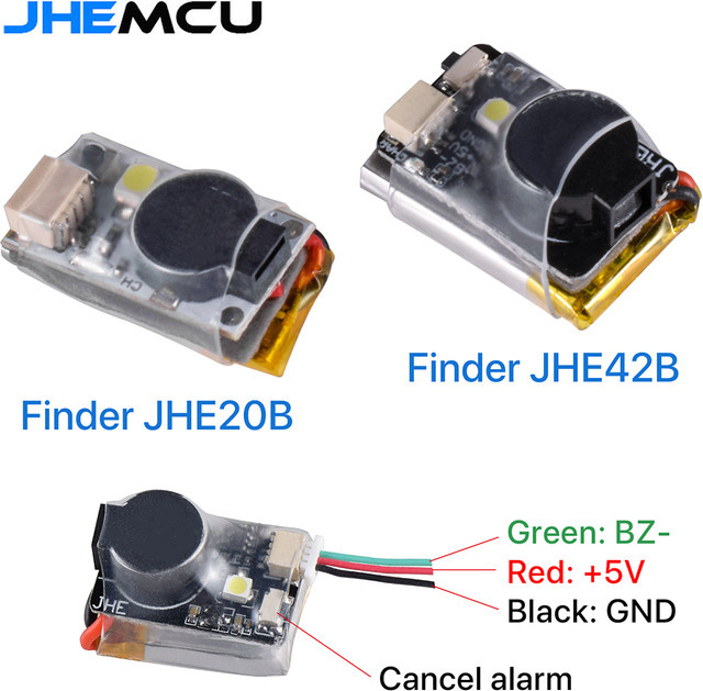 JHEMCU Finder Mini 5V Anti-Verlust-Buzzer-Tracker mit 110dB Alarm und LED für RC FPV Drohnen - Bild 1
