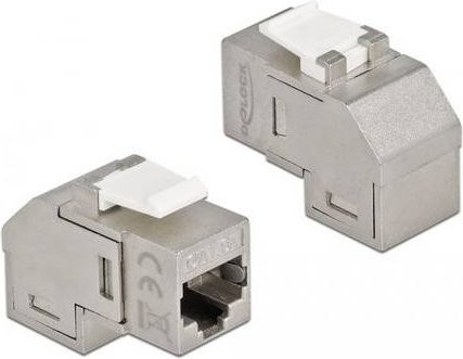 Delock RJ45-Einbaumodul Keystone CAT 6a Ethernet/LAN in Silber - Bild 1