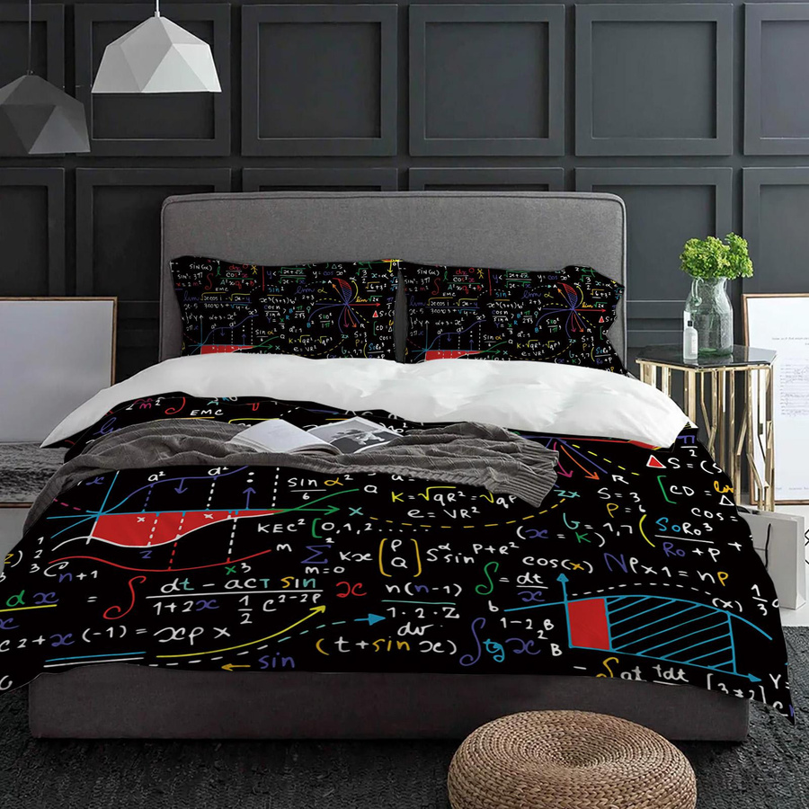 Lodestar Bettwäscheset Mathematik Formel Diagramm mit Kissenbezug, 3-teilig, Schwarz, B/H: 135 x 200 cm - Bild 5