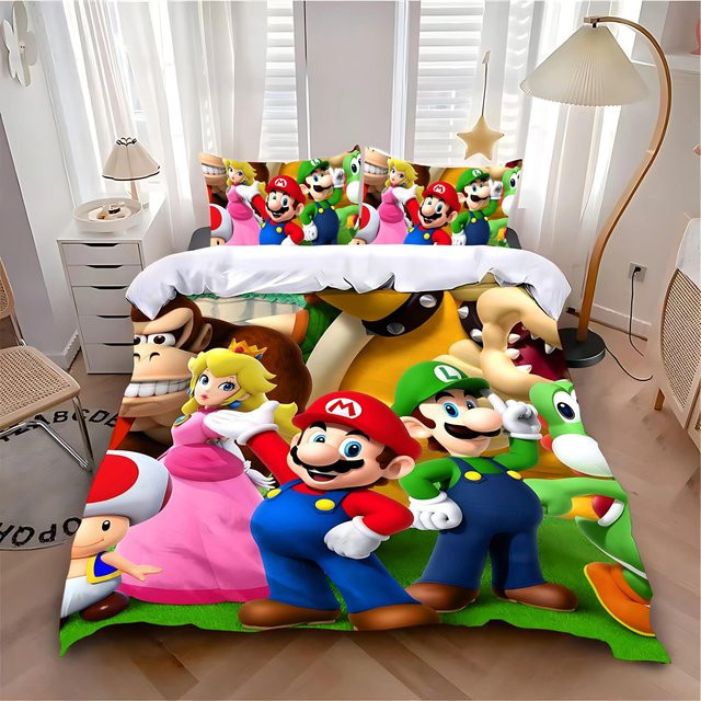 Bettwäsche Set Mario mit Bettbezug und Kissenbezug, Mehrfarbig, B/H: 264 x 228 cm - Bild 1