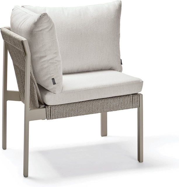 Stern Eckelement Tammo Aluminium in Greige mit Kordel und Kissenset aus 100% Polyacryl in Vanilla - Bild 1