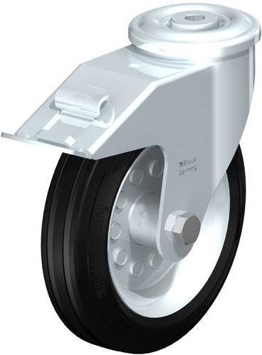 Blickle Lenkrolle LER-VE 180R-FI mit Feststeller in Schwarz und Silber, Rad-Durchmesser: 180 mm, Tragfähigkeit: 170 kg - Bild 1
