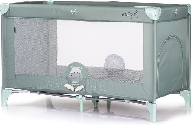 Chipolino Reisebett Capri mit Zirkusmotiven in Hellgrün inklusive Tragetasche und Seitentasche - Bild 1