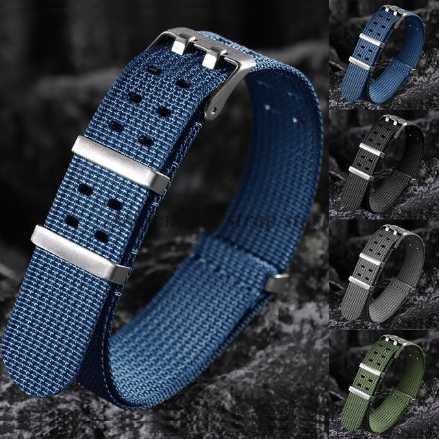 Uhrenarmband Nylon, Schwarz, Grün, Unisex - Bild 1