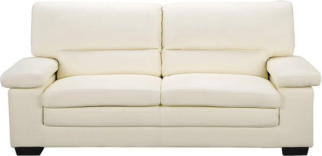 Vente-unique Sofa Mimas in Elfenbein mit Armlehnen aus Büffelleder, Breite: 210 cm - Bild 1