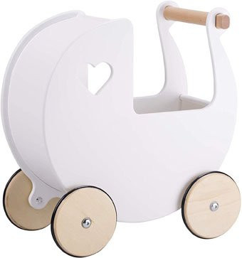 MOOVER Toys Holz-Puppenwagen weiß ab 18+ Monaten - Bild 1