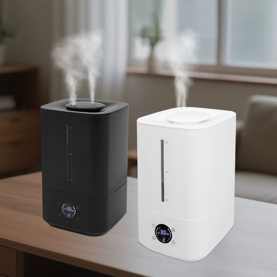 Sweetmile 2-in-1 Hot&Cold Mist Luftbefeuchter mit zwei Düsen, Weiß/Schwarz - Bild 2