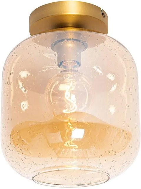 QAZQA Design Zuzanna Deckenleuchte aus Messing und braunem Glas, dimmbar, E27, B/T/H: 40,0 x 30,5 x 25,0 cm - Bild 1