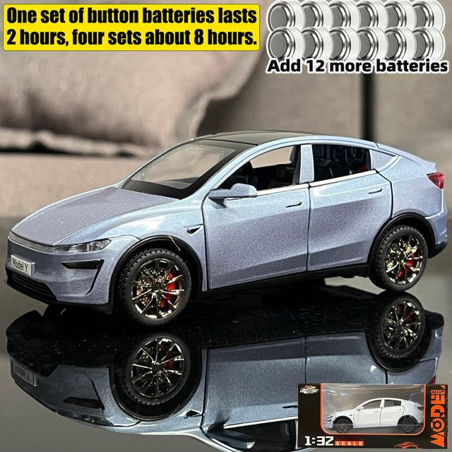 Linyi toy car Modell Y Elektro-SUV, Spielzeug Auto Modell, 1:32, Metall, Grau, ab 18 Jahre - Bild 1