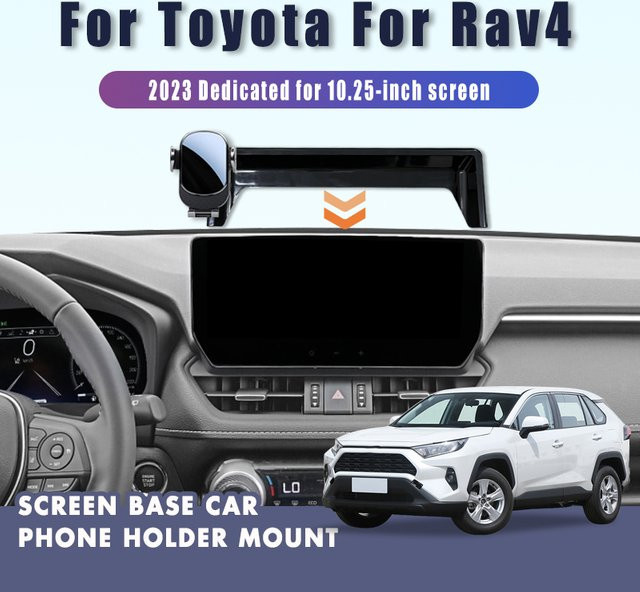 Smartphone-Halterung für Toyota RAV4 ab Baujahr 2023 zur Befestigung am Bildschirm der zentralen Steuerung, Farbe: Schwarz, inklusive GPS-Unterstützung - Bild 1
