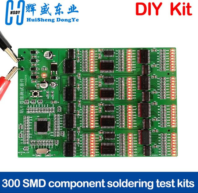 HUISHENGYUFA Lötprüfkit mit 300 SMD-Komponenten und grünem Übungsbrett für Leiterplatten - Bild 1