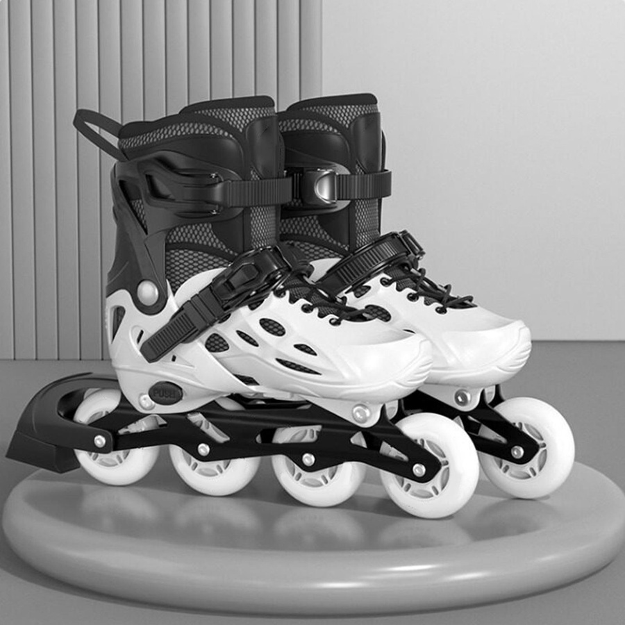 KaiSai Verstellbare Flash Inline Skates mit 8 leuchtenden Rädern Midnight Black - Bild 4