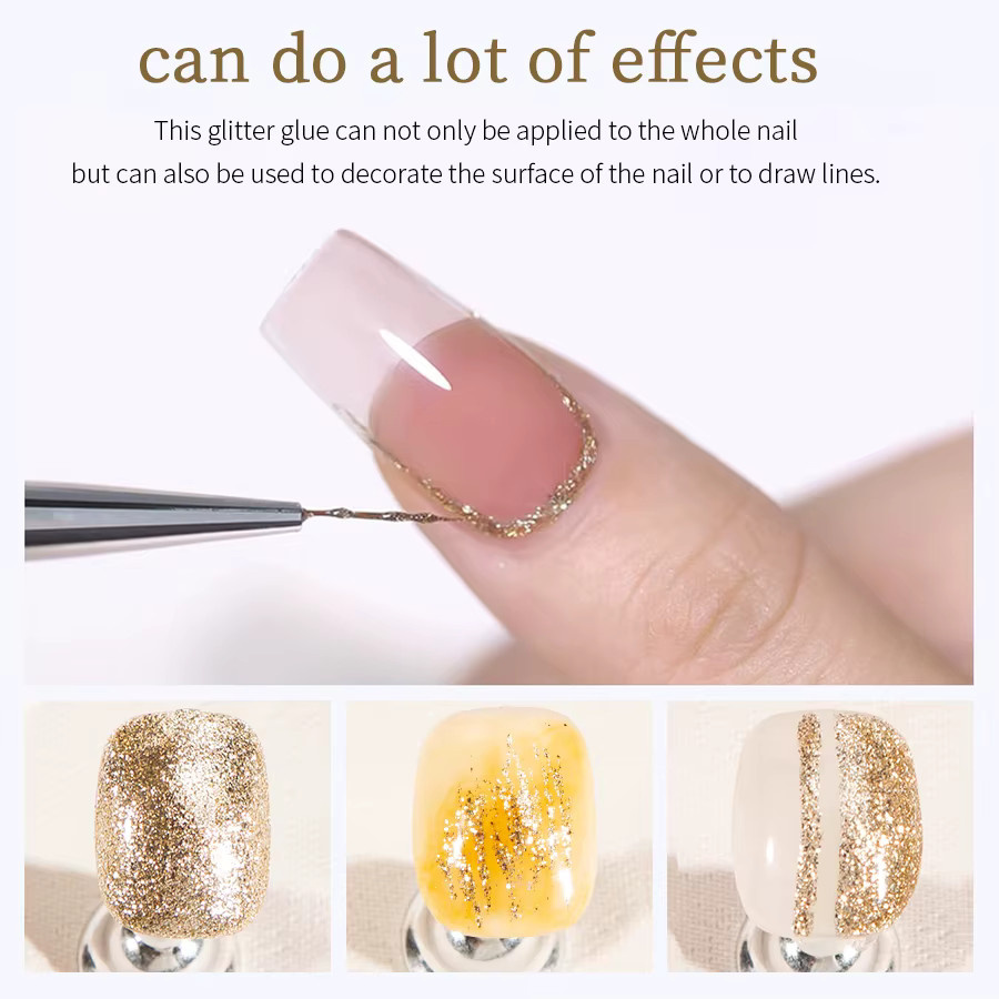 RSNAIL No-Wipe Platinum Gel Nagellack, Metallic, Gold, 8g - Bild 3