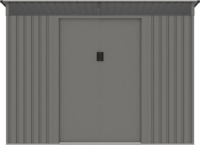 Vente-unique Schrebergartenhaus Folco aus verzinktem Stahl in Grau, Breite: 251 cm - Bild 1