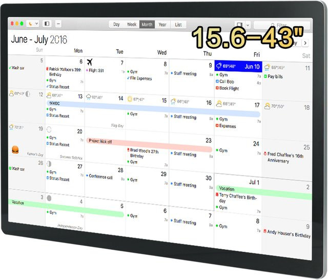 TouchWo Intelligenter Touchscreen-Digitalkalender und Aufgabentabelle in Schwarz für Arbeit und Familienplanung (15,6-43 Zoll) - Bild 1