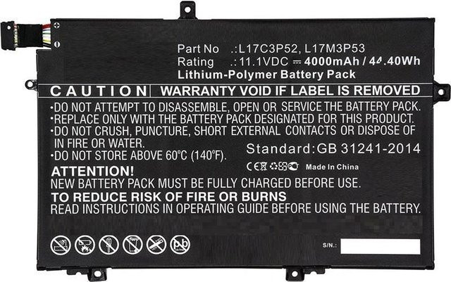 CoreParts MBXLE-BA0130 Akku für Lenovo ThinkPad L480 in Schwarz - Bild 1