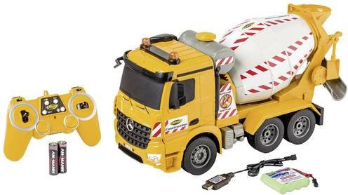 Carson Modellsport Mercedes-Benz Arocs Betonmischer RC Funktionsmodell LKW im Maßstab 1:20 - Bild 1