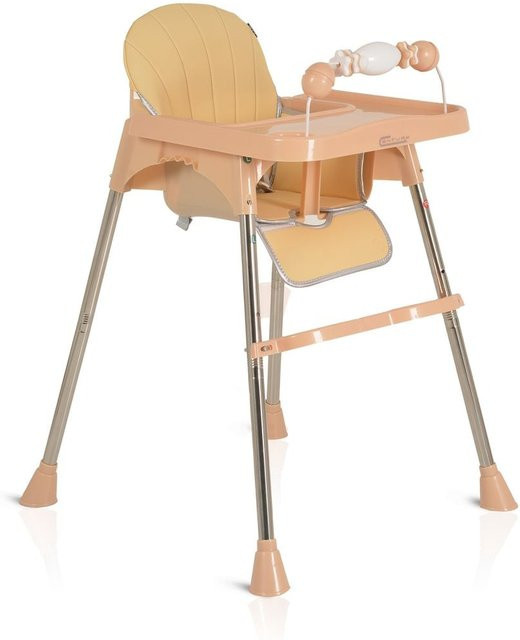 Moni Kinderhochstuhl Century mit verstellbarem Tablett und Kunstlederpolsterung in Beige - Bild 1