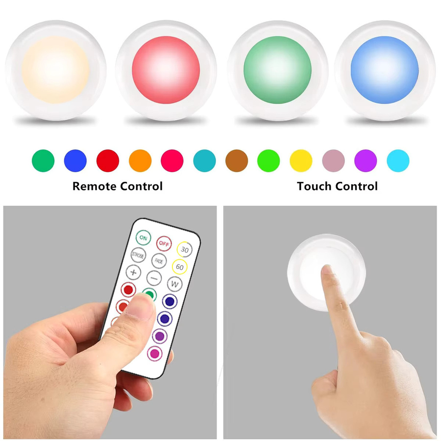 Dimmbare RGB-LED-Unterschrankleuchte in Weiß mit Fernbedienung für Küche, Schlafzimmer und Vitrine - Bild 2
