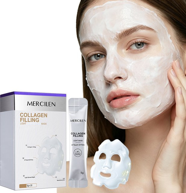 Mercilen Collagen Filler Glow Mask, Kollagen und Hyaluronsäure, 20 x 5g - Bild 1