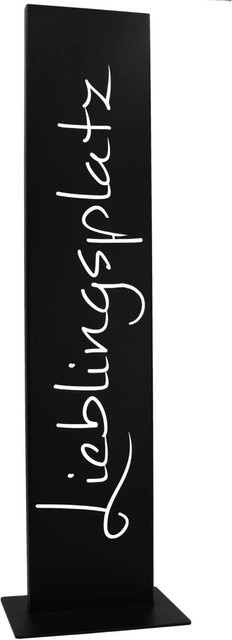 Rostikal Lieblingsplatz Schild aus Metall in Schwarz Matt Pulverbeschichtet zum Hinstellen - Bild 1