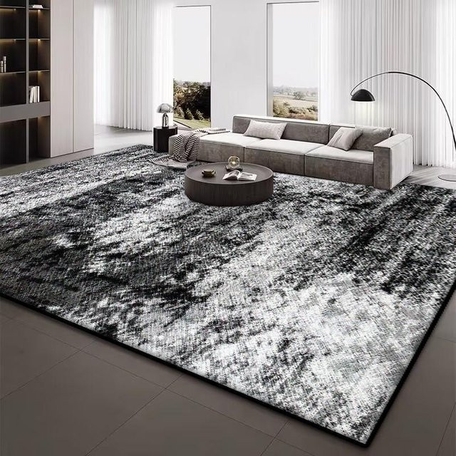 Karpetti Wohnzimmerteppich Modern Grau Gestreift, Waschbarer und Rutschfester Lounge-Teppich für Schlafzimmer und Wohnzimmer, B/T: 180 x 250 cm - Bild 1