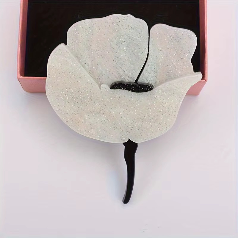 shmik Brosche Rose, Acryl, Weiß, Damen - Bild 2