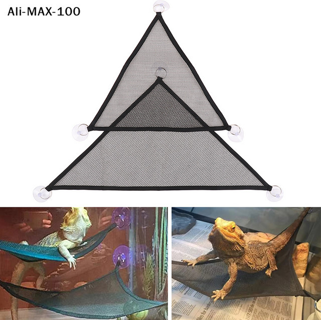 Hoeaden Reptilien-Hängematte Liegeplatz Zubehör in Schwarz für Bartagamen, Anolen, Geckos und Eidechsen - Bild 1