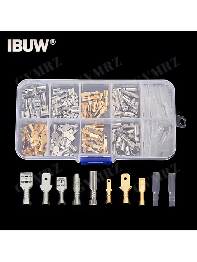 150 Stück Kaltpress-Terminal-Kit mit Steckverbindern 6,3 mm, 4,8 mm, 2,8 mm und 4 mm Buchsenklemmen in Silber und Gold - Bild 4