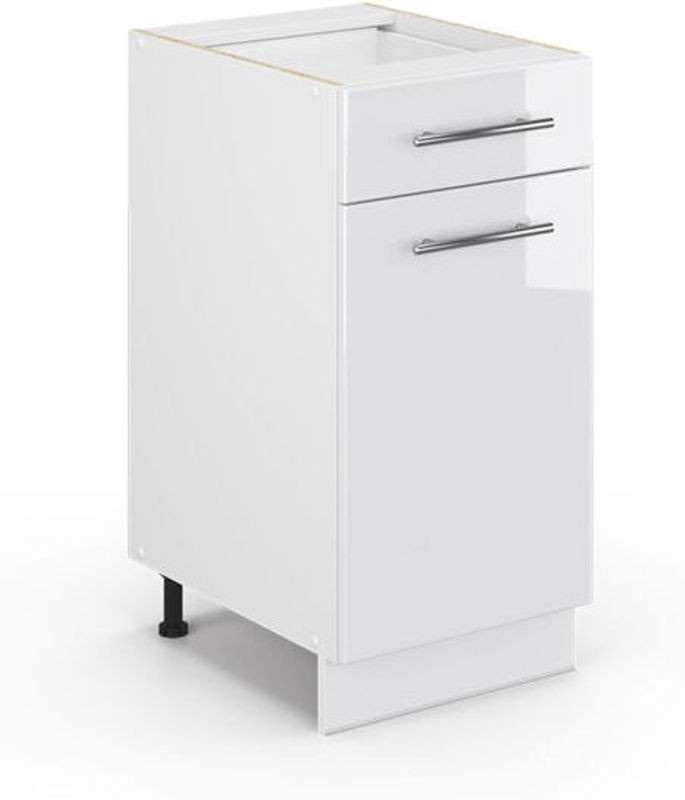 Vicco Midischrank Fame-Line in Weiß Hochglanz mit Drehtüren, B/T/H: 40 x 21,12 x 82 cm - Bild 1