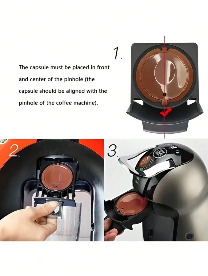 Wiederverwendbare Kaffeekapseln für Nespresso und Dolce Gusto, nachfüllbare Kaffeepods aus Kunststoff in Braun - Bild 4