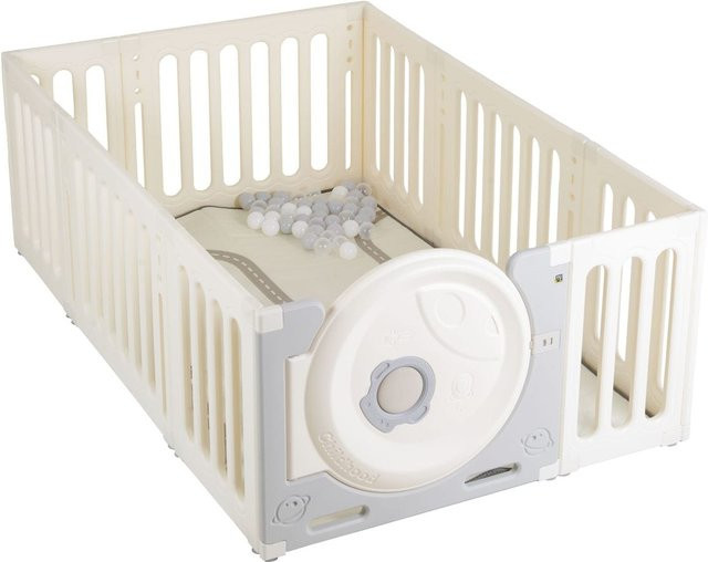 Moni Laufstall Cubby Land Laufgitter mit Spielmatte und 50 Bällen in Beige - Bild 1