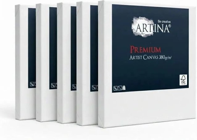Artina Premium Keilrahmen Set aus FSC Holz in Weiß, 5-teilig, B: 40 cm, H: 60 cm - Bild 1