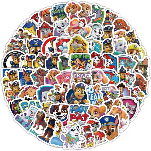 50 Stück PAW Patrol Anime Aufkleber Set in Multicolour für DIY Dekoration von Laptop, Notebook und Kühlschrank - Bild 1