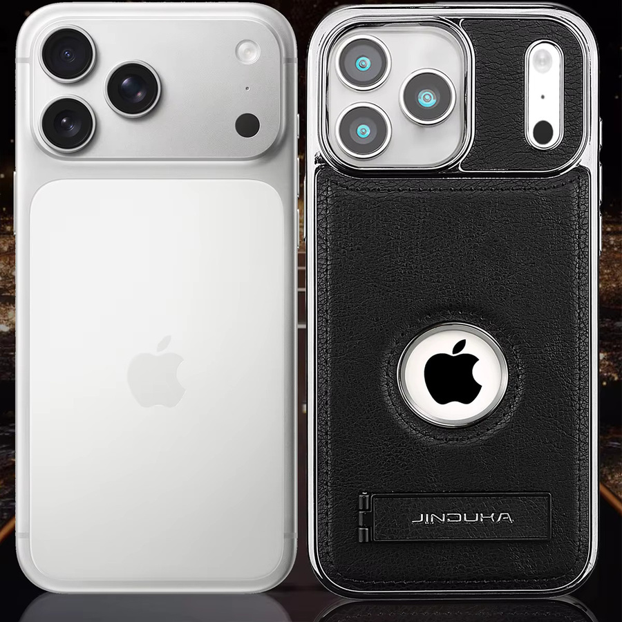 SZMUGUA Retro PU-Leder Handyhülle für iPhone mit Standfunktion und sichtbarem Logo-Design in Lila - Bild 3