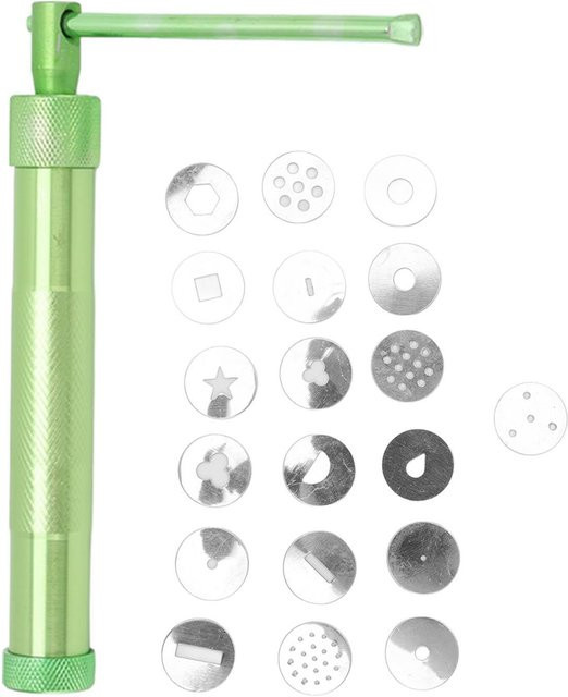 CosyHome Zuckerpaste Extruder Set mit austauschbaren Aufsätzen in Beige und Grün für Fondant und Kuchen Dekorationen - Bild 1