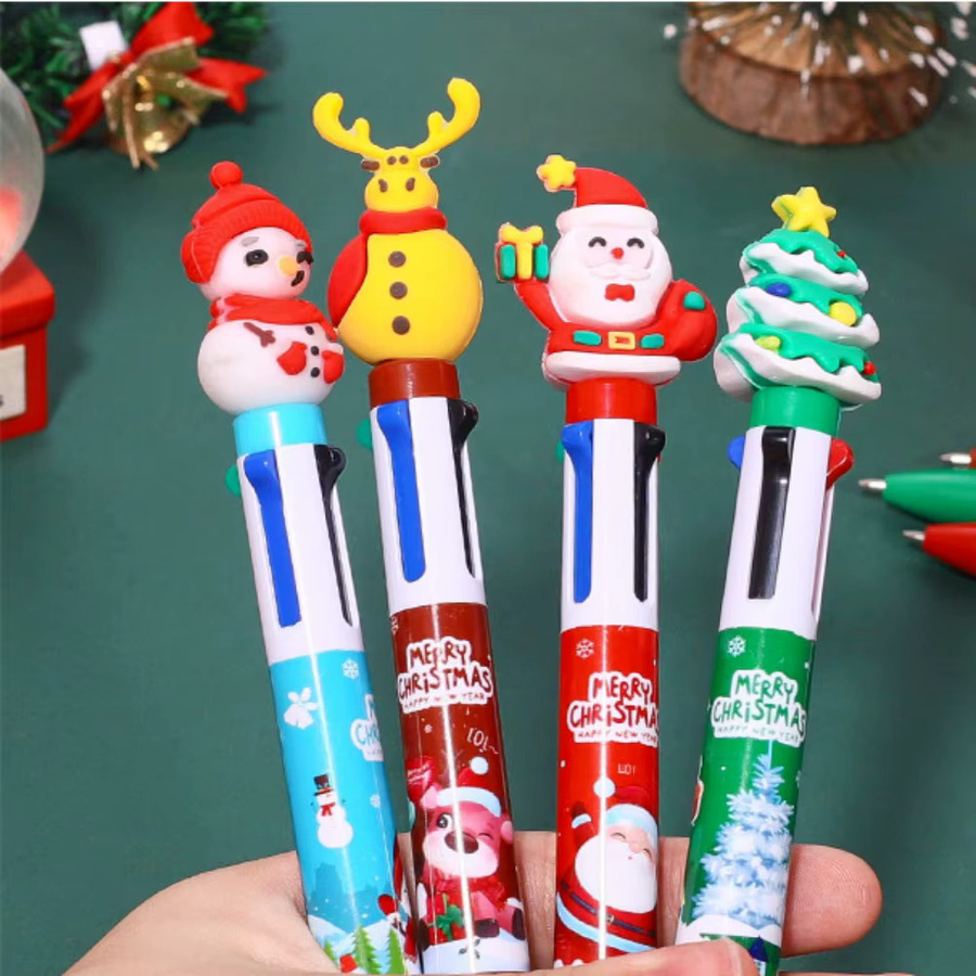Vierfarbige Kugelschreiber in Mehrfarben als Weihnachts- und Partygeschenk für Kinder und Schulen - Bild 4