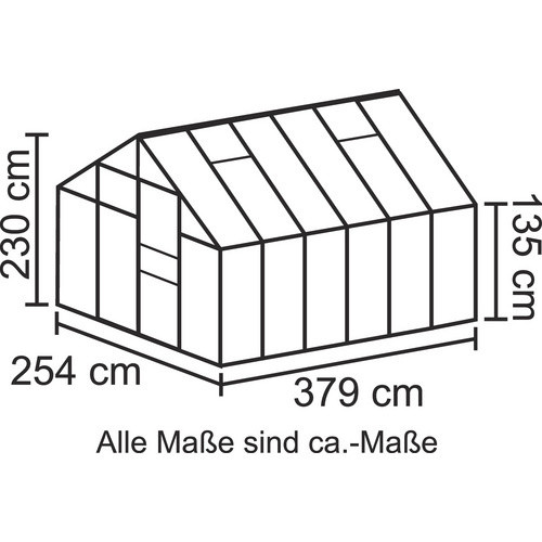 VITAVIA Gewächshaus Merkur in Grau mit 9,9 m² aus Kunststoff und Aluminium - Bild 2