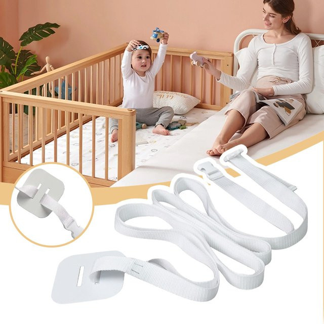 Vecligt Sicherheitsgurt für Kinderbetten als Befestigungsband zur Sicherung gegen Verrutschen, Farbe: Weiß - Bild 1