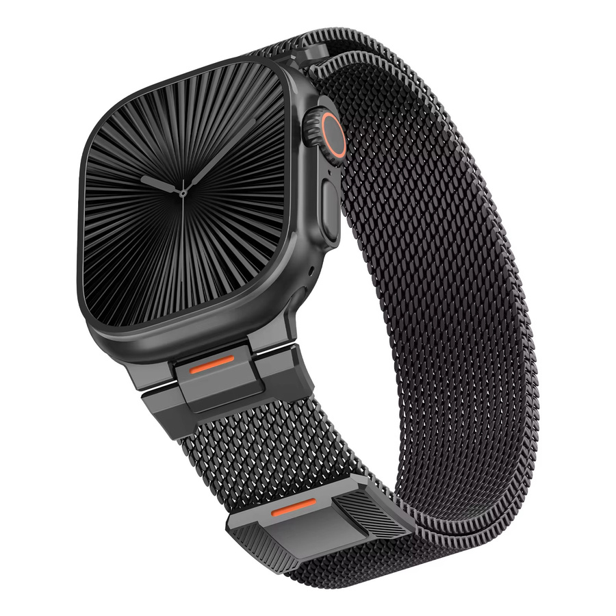 I LOVE LUO Uhrenarmband Edelstahl, Milanese Loop, Schwarz, Unisex - Bild 2